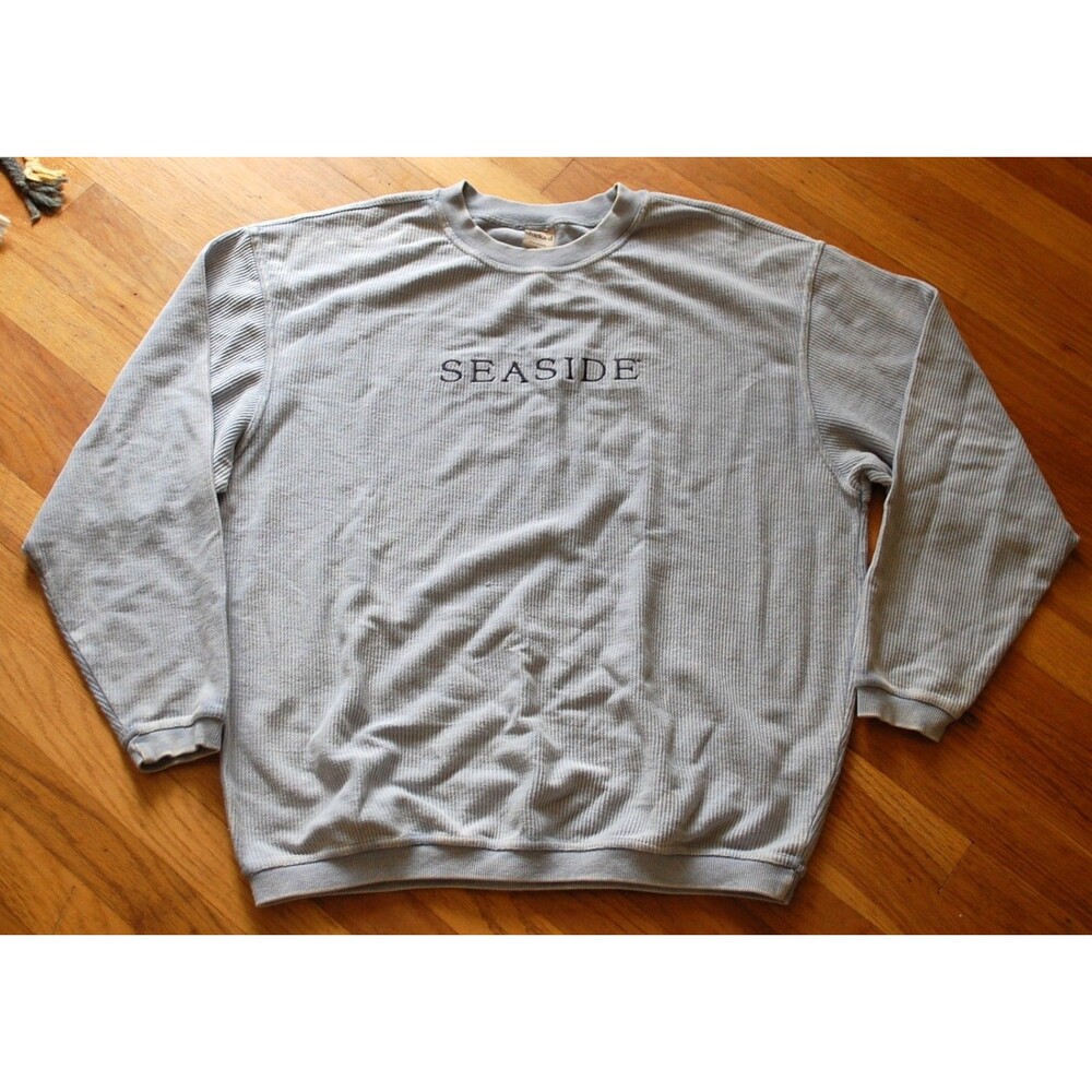 Seaside Florida Blue Chicka-D Faded Crewneck Sweatshirt Sz Large Pullover Shirt